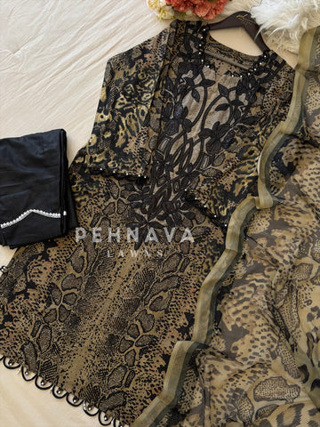 Floral Printed Ethnic Pak-Suit Ft. Chiffon/Cotton Dupatta-1456