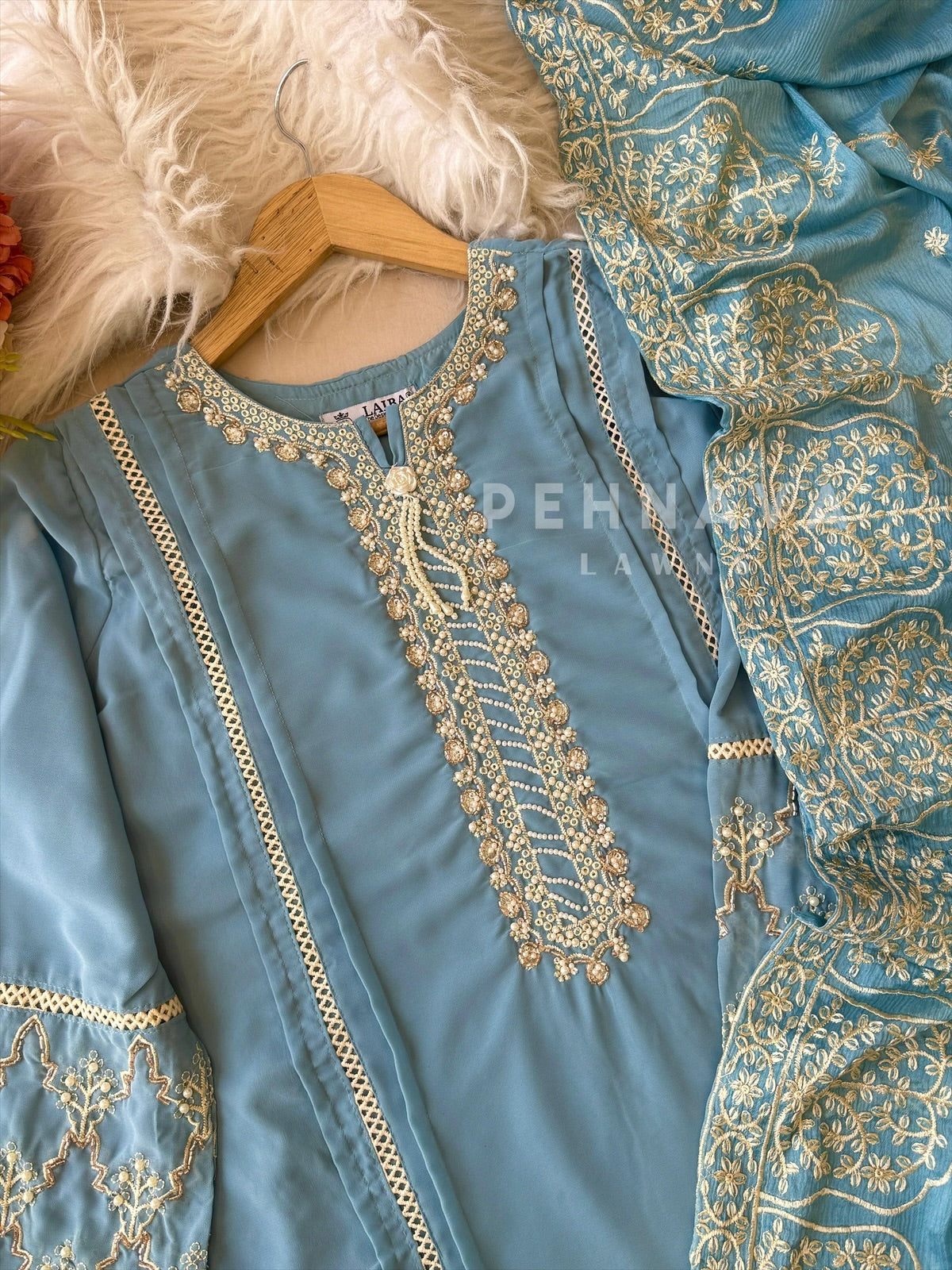 Embroidered Chiffon Suit Set