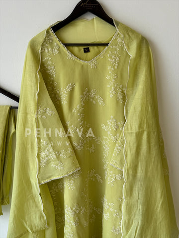 Elegant floral Embroidered Suit-12818