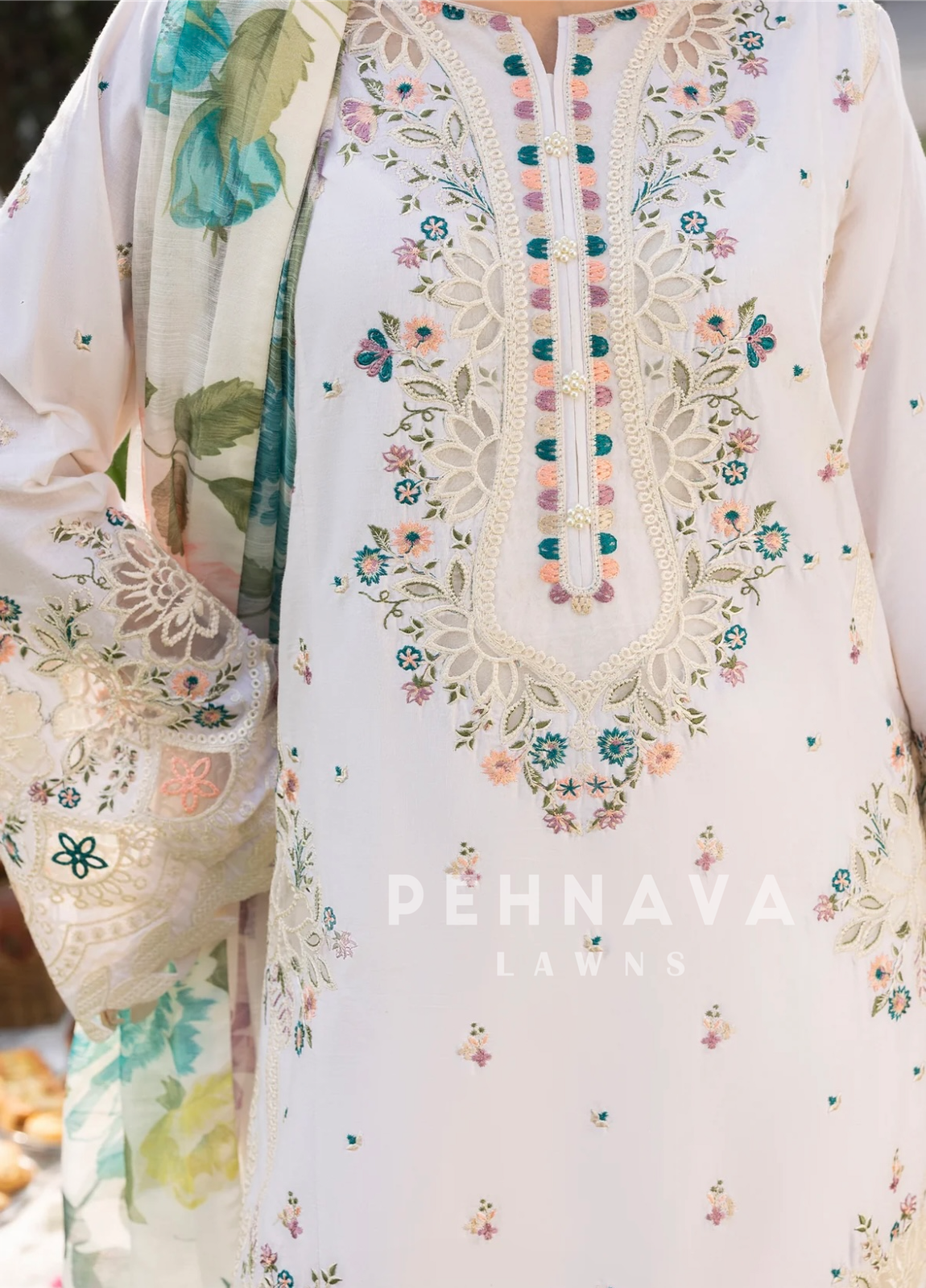 Zarqun Premium Cotton Embroidered Ensemble