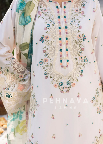 Zarqun Premium Cotton Embroidered Ensemble