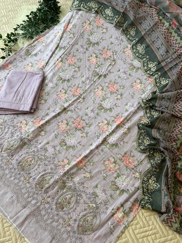 Floral Printed Cotton Suit ft. Cotton Dupata
