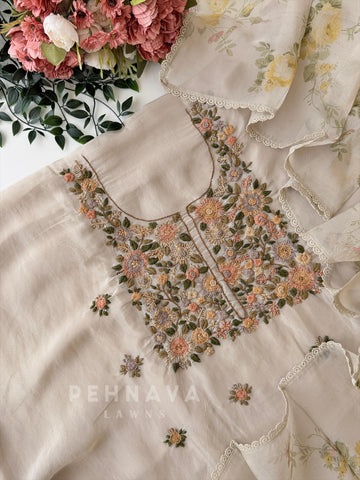 Premium Crushed Tissue Embroidered Unstitched Suit