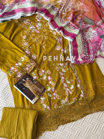 Embroidered Semi Stitched Suit-4218