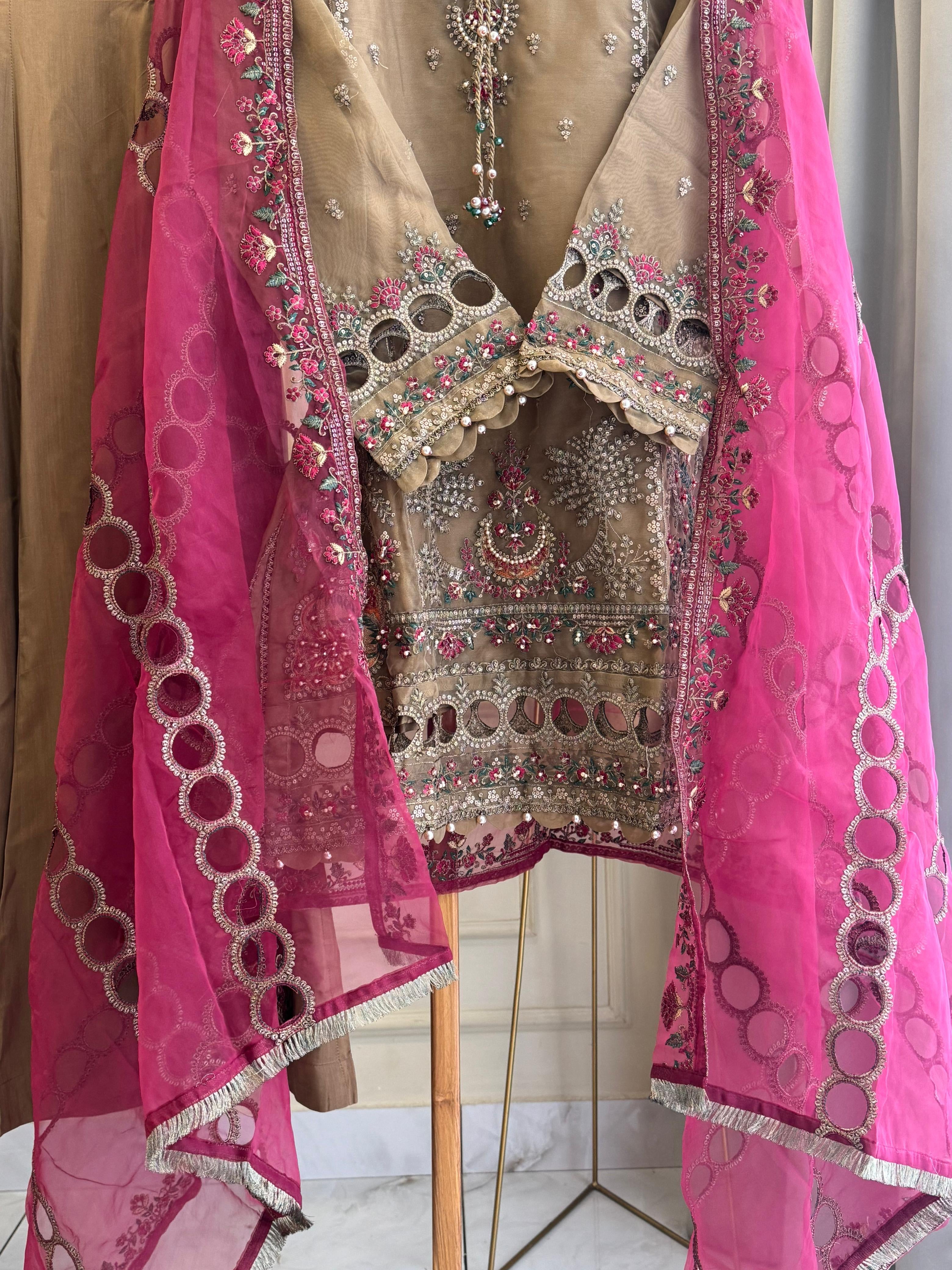 Organza Heavy Handworked Suit-5171