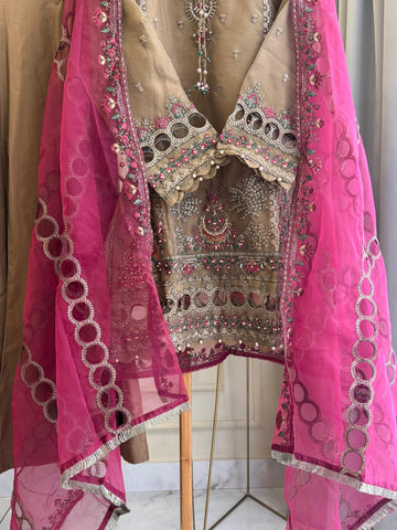 Organza Heavy Handworked Suit-5171