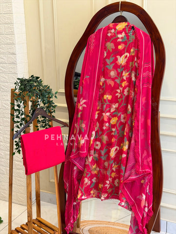 Floral Embroidered Georgette Suit