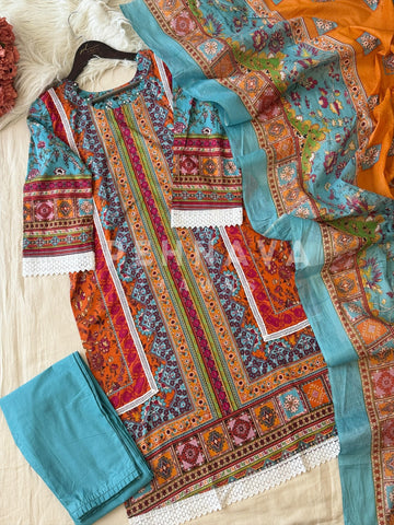 Cotton Printed Suit Set-1301 - Pehnava Lawns