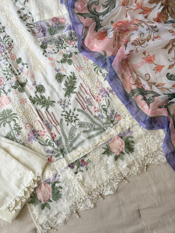 Floral Embroidered Suit Set 1663
