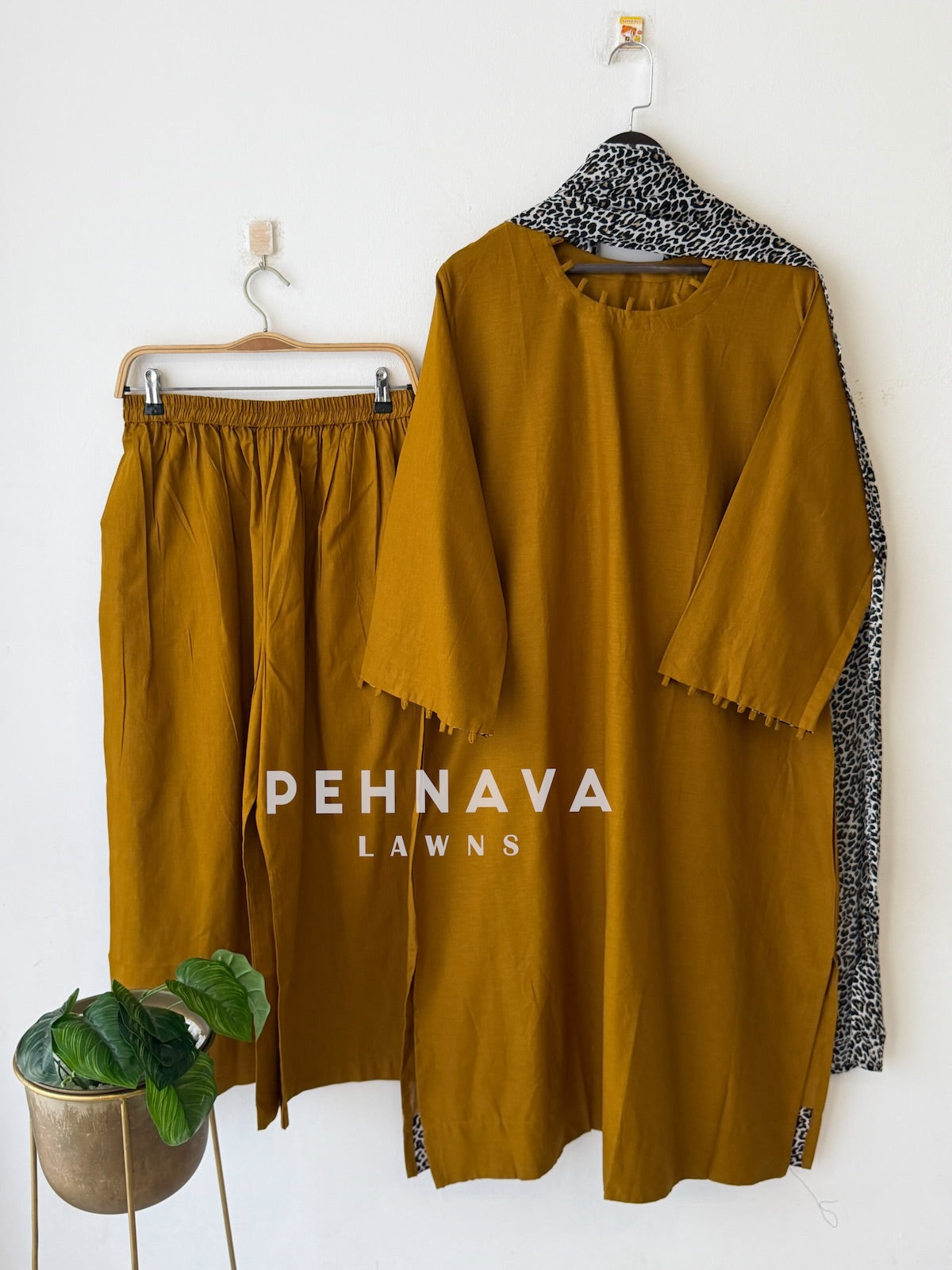 Animal Printed Dupatta Three Piece Set-2396
