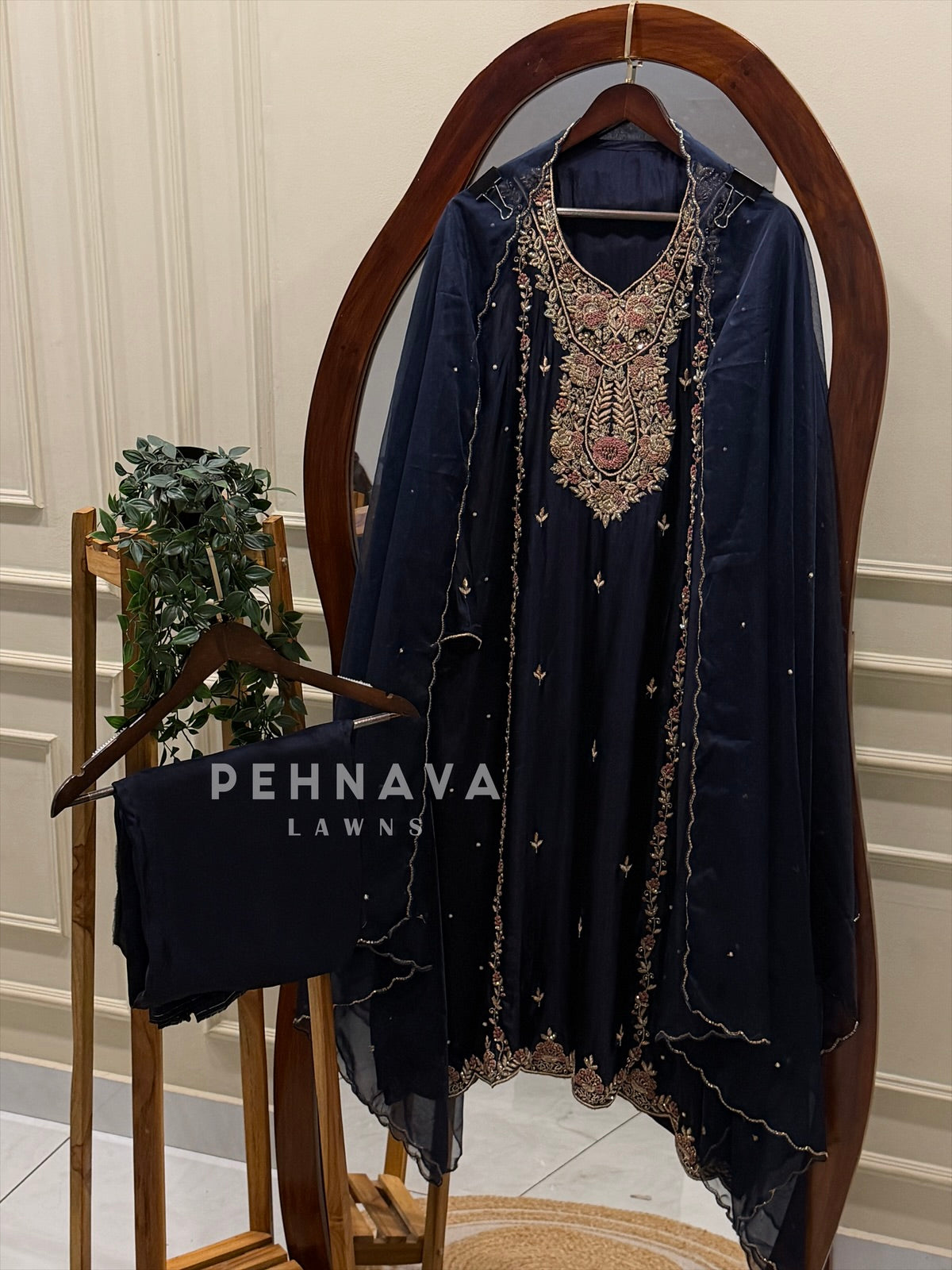 Premium Zardozi Embroidered Semi Stitched Suit-2657