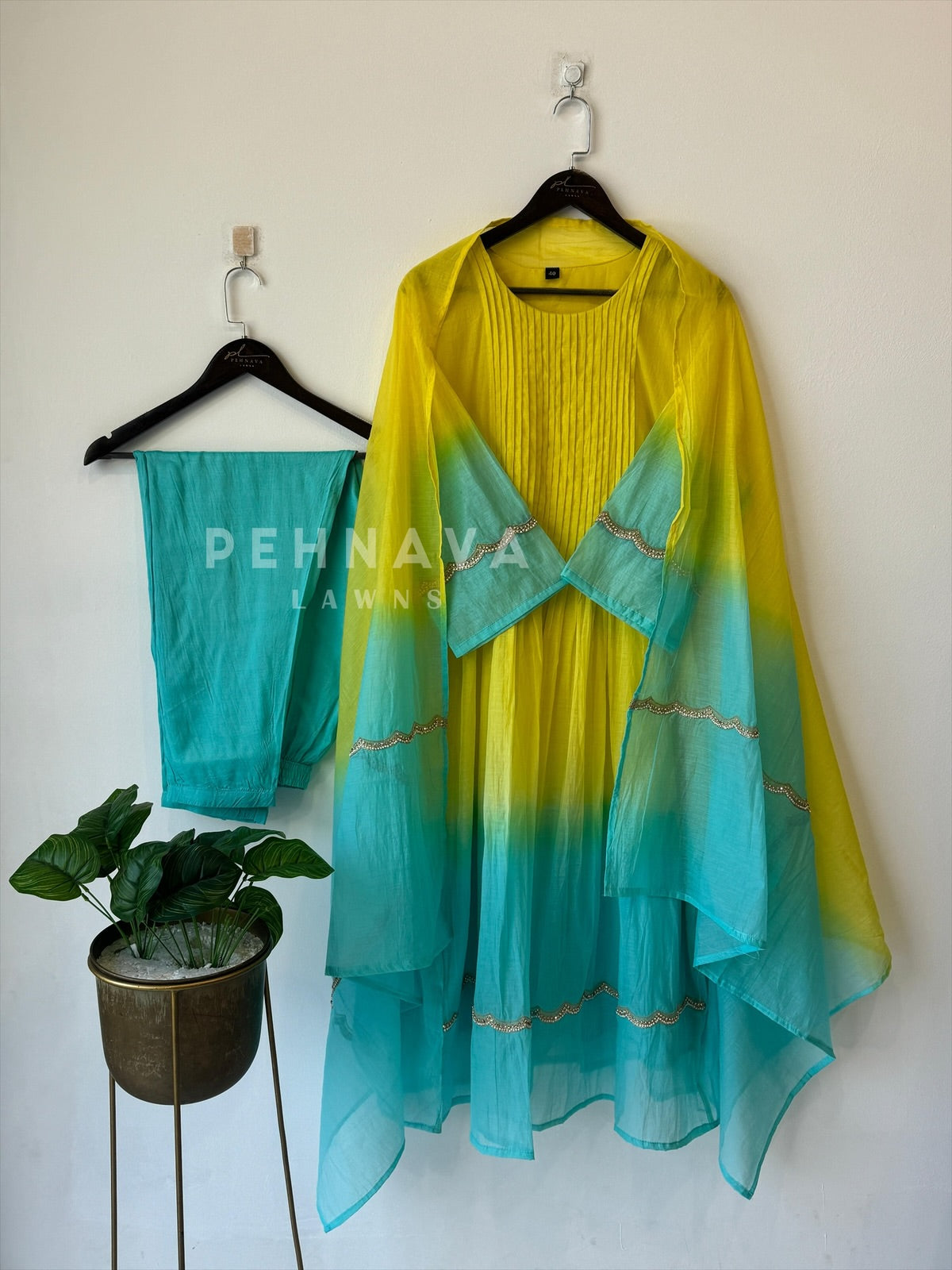 Multishade Chanderi Suit