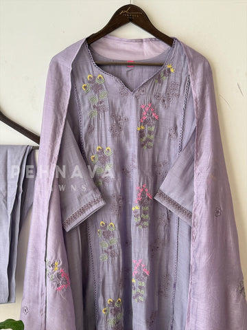 Floral Chanderi Ethnic Suit-3526 - Pehnava Lawns