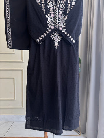 Elegant Cotton Embroidered suit-0302