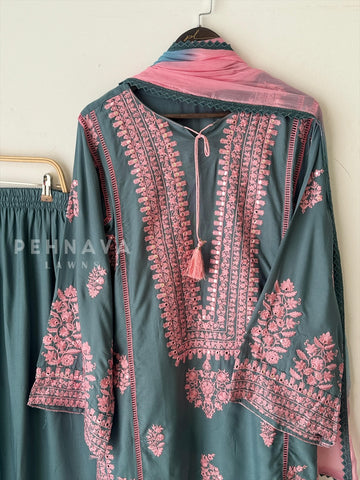 New Blue Trendy Farshi Salwar-137 - Pehnava Lawns