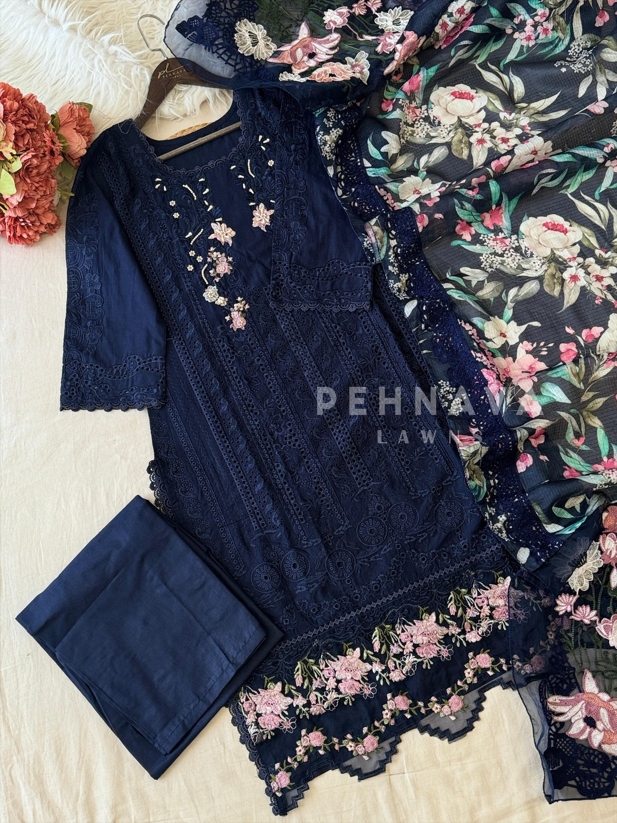 Cotton Lace Detail Suit 1263 - Pehnava Lawns