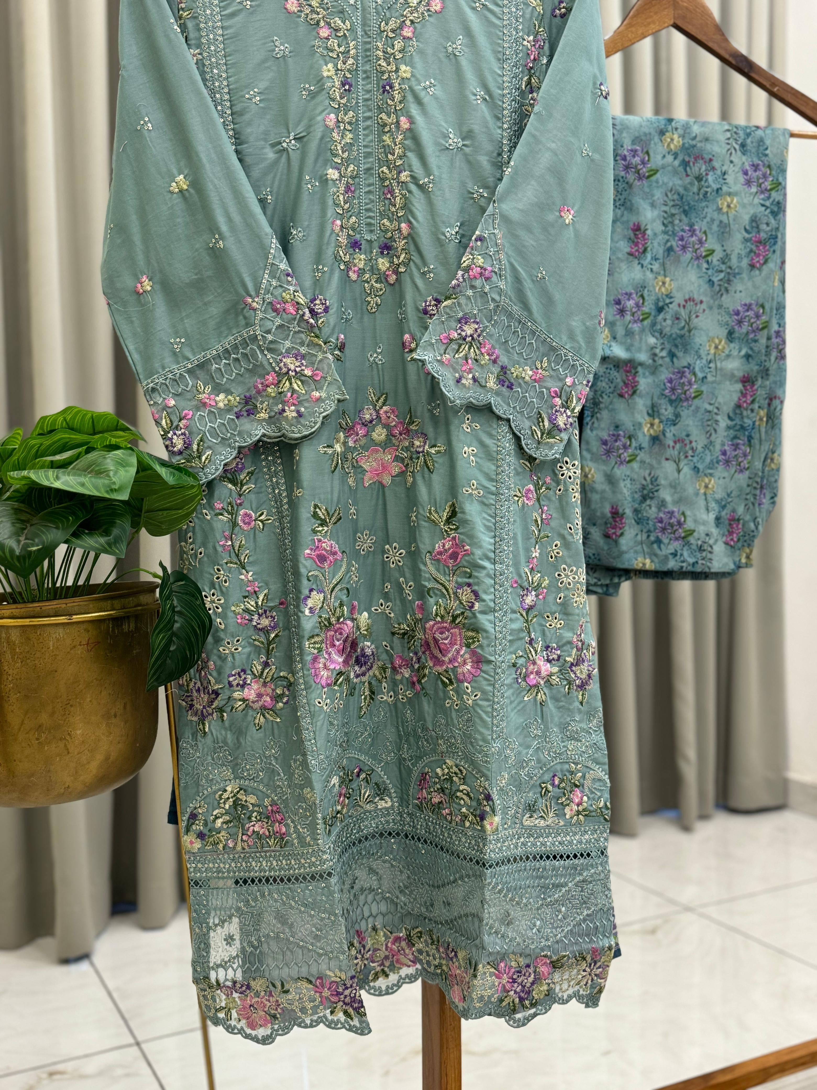 Premium Floral Embroidery lawn suit