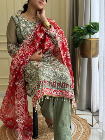 Party wear Organza Suit