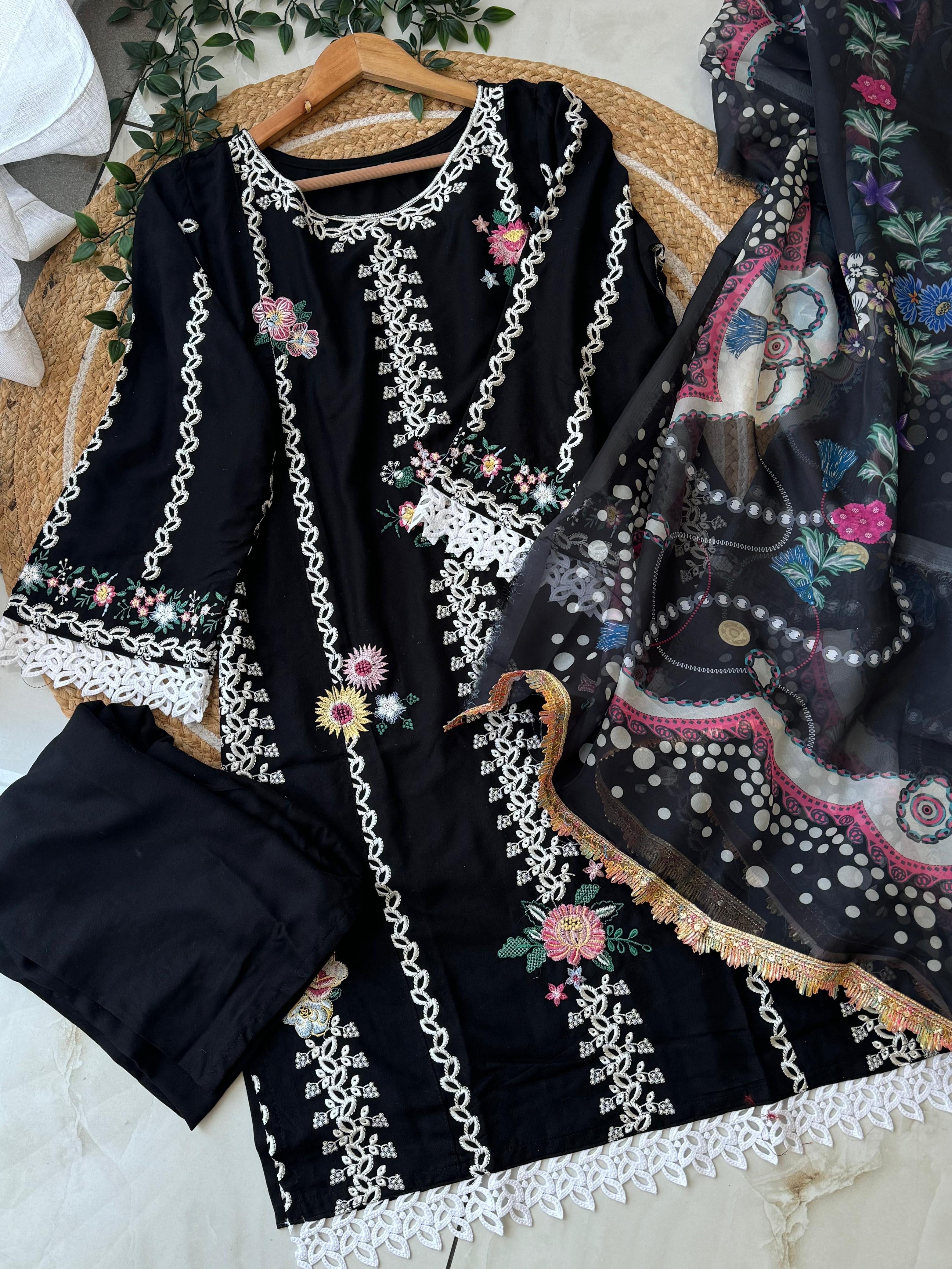 New Red and Black Pakistani Suit