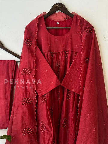 Chanderi Embroidered Suit