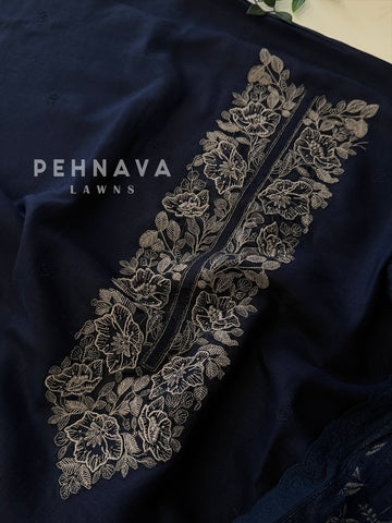 Paisley Embroidered Unstitched Ensemble