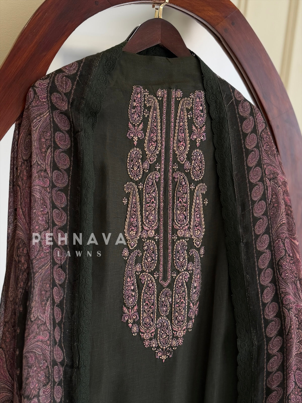 Paisley Embroidered Unstitched Ensemble L -82