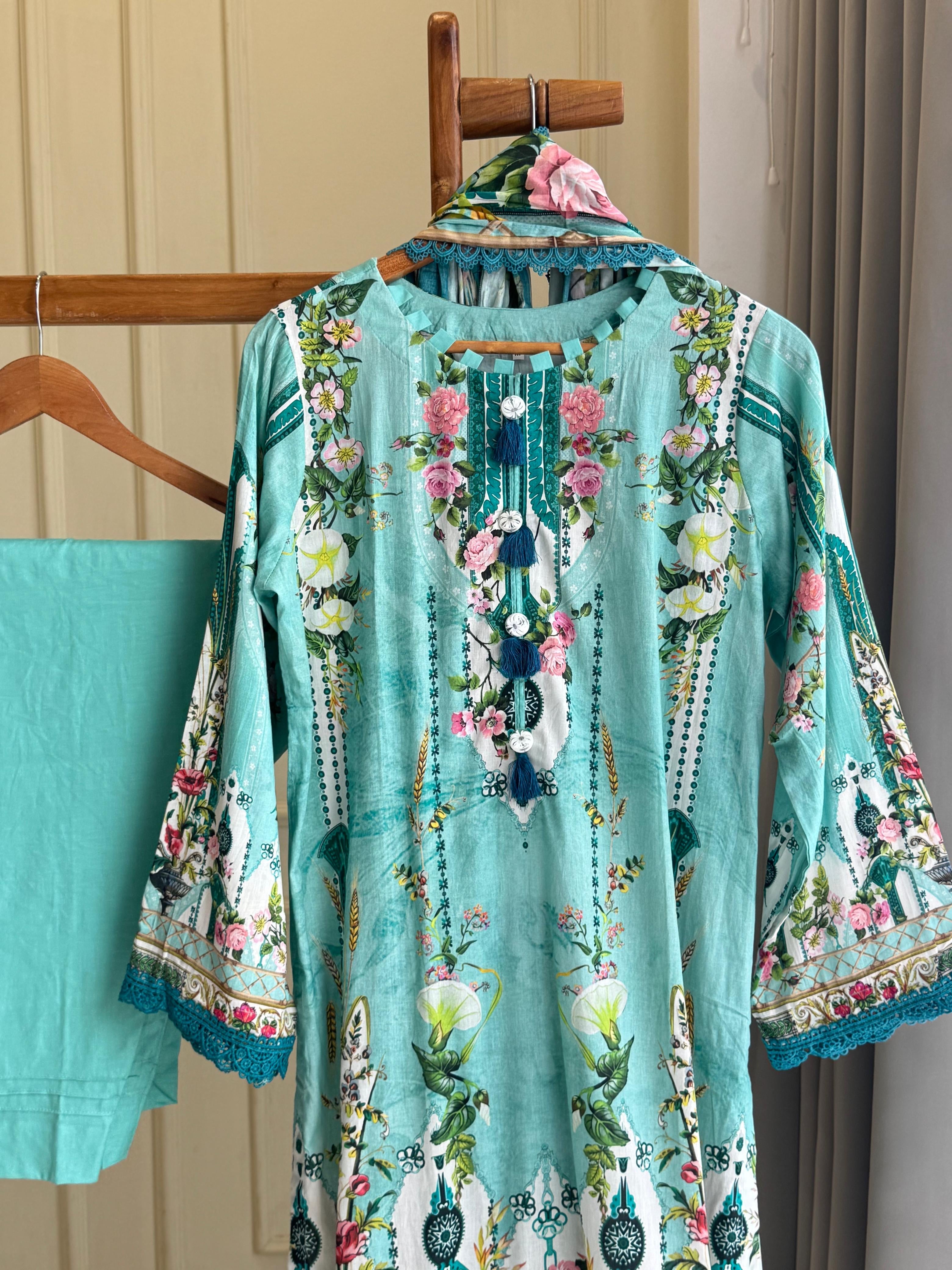 Jade Casual Fit Lawn Suit- 3460