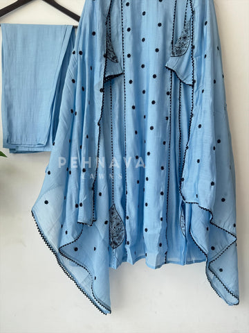 Elegant Embroidered A-line Suit