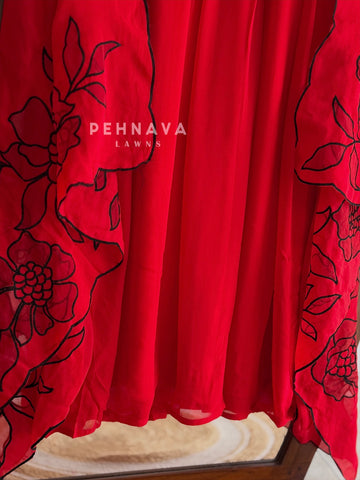 Embroidered Dupatta Suit Set