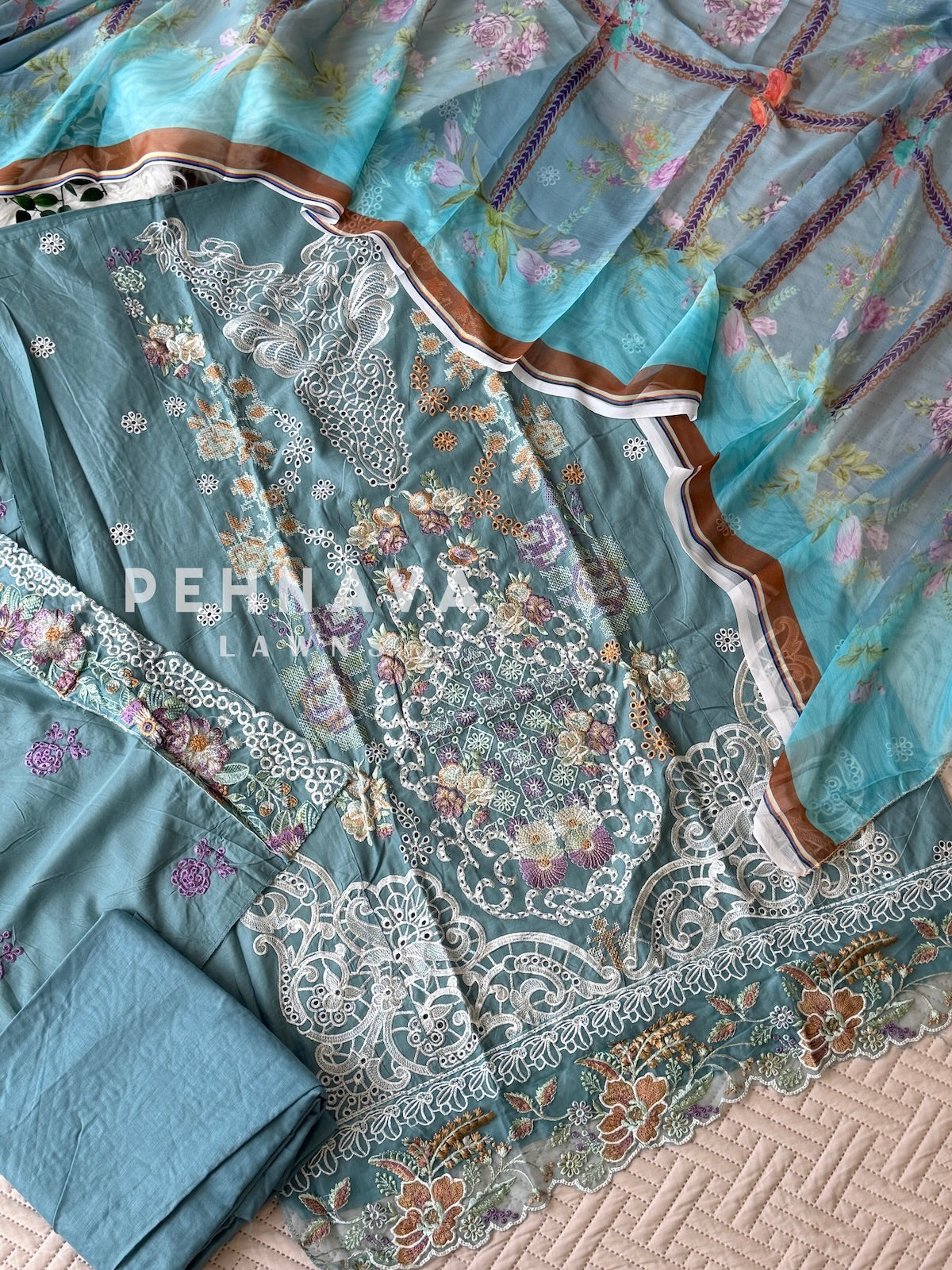 Embroidered Semi Stitched Suit-4213