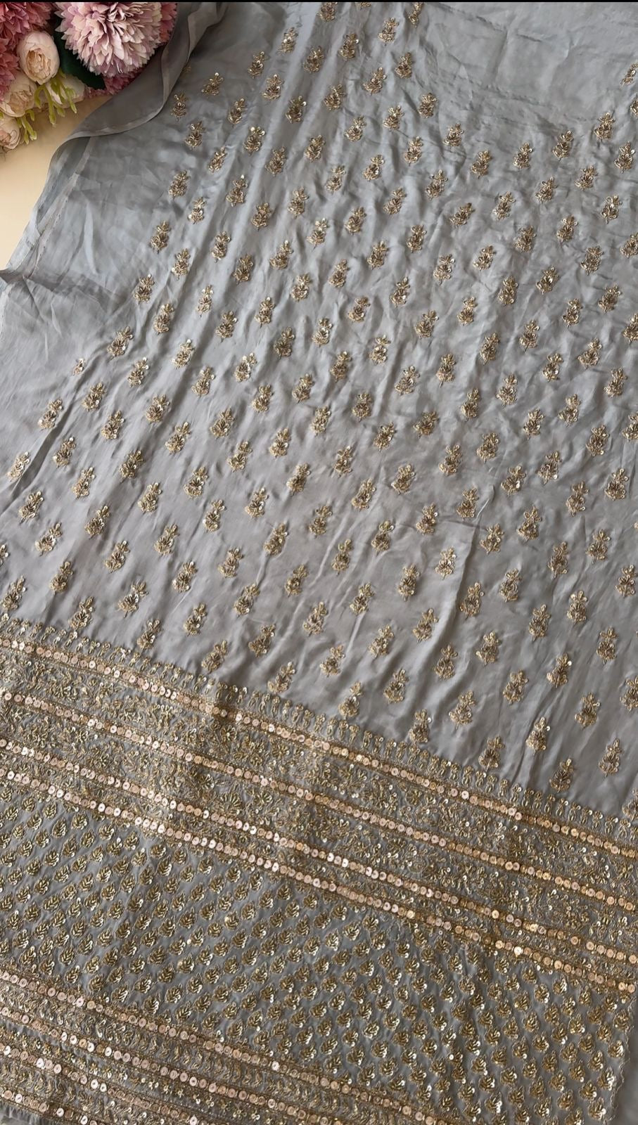 Heavy Handworked Crepe Suit -1178
