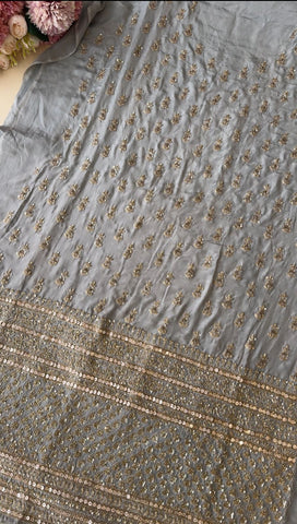 Heavy Handworked Crepe Suit -1178
