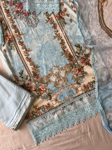 Cotton Lace Detail Suit Set-1482