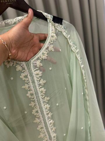 Premium Handworked Semi-Stitched Pakistani Suit - Pehnava Lawns