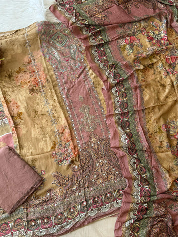 Dual Shade Muslin Suit-198