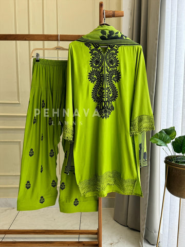 Imported Rayon Embroidered  Suit Set- LRC 258 - Pehnava Lawns