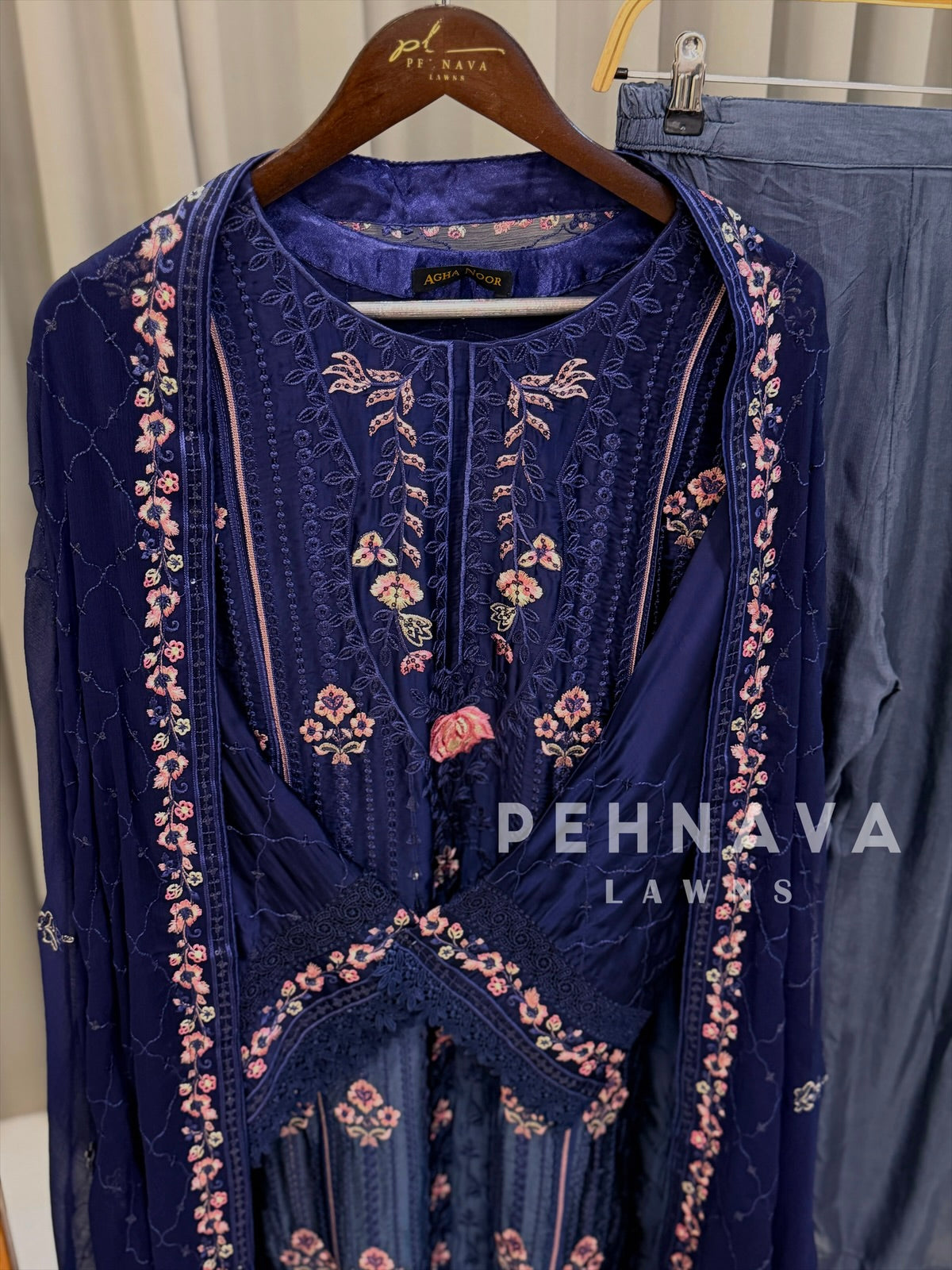 Imported Silk Embroidered Attire - Pehnava Lawns