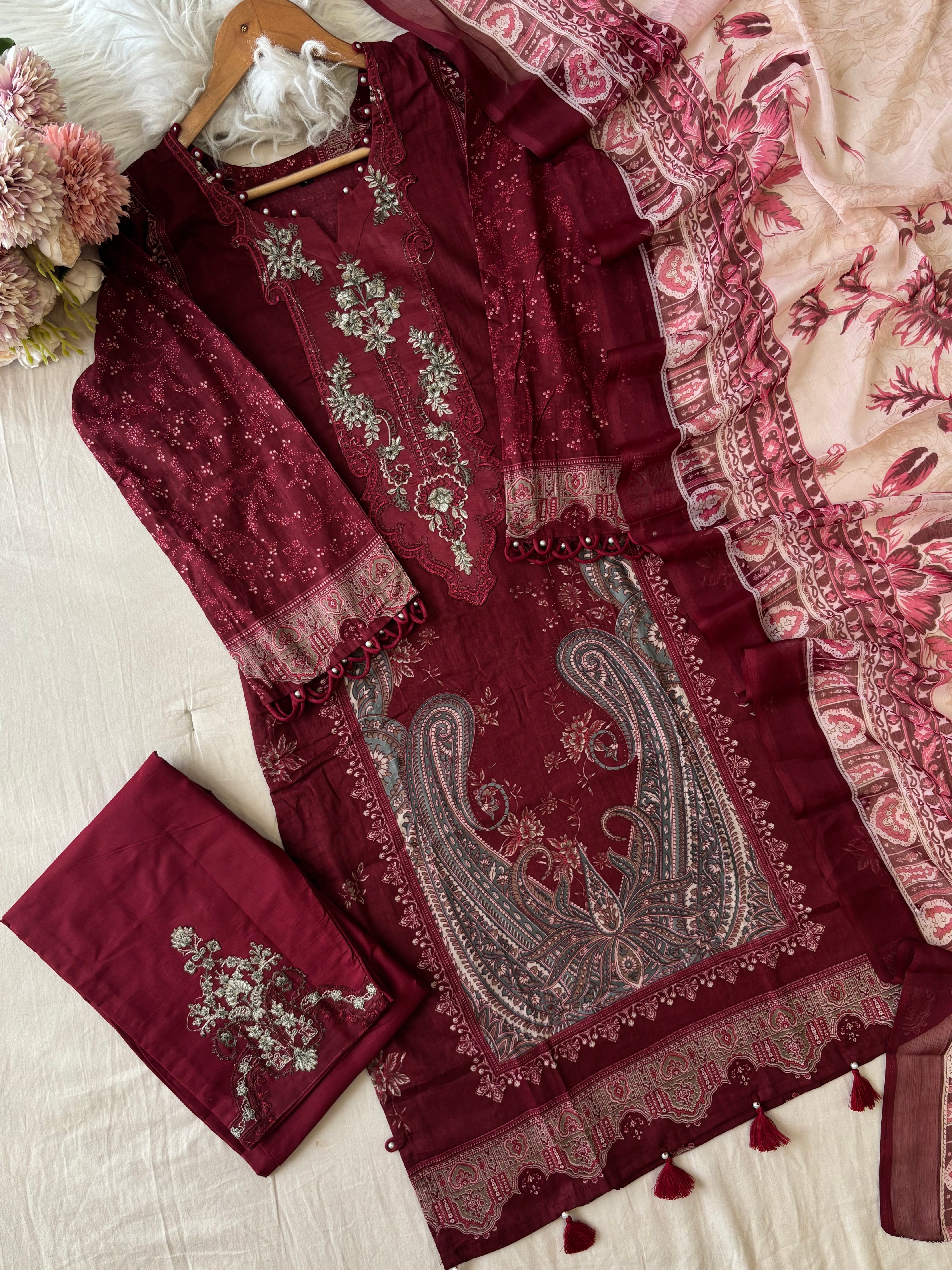New Ready to wear Pakistani Embroidered Suit - Pehnava Lawns