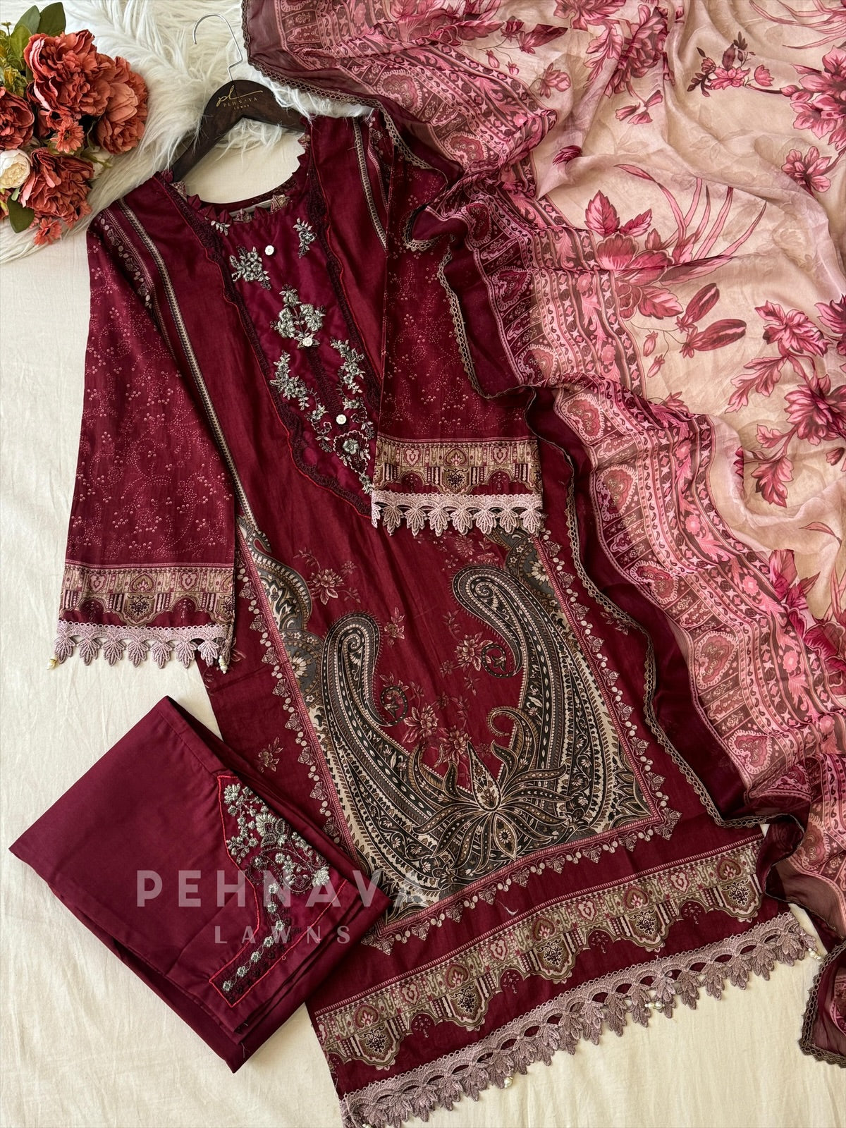 Embroidery Print Suit