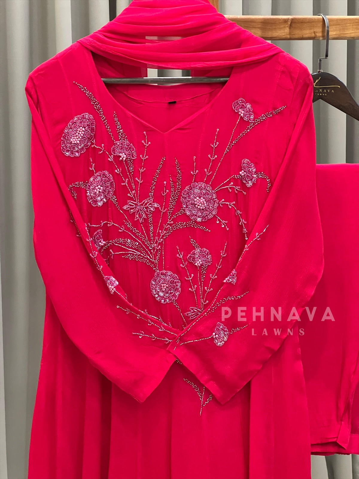 Yoke Sequin Embroidered Suit-No.2 - Pehnava Lawns