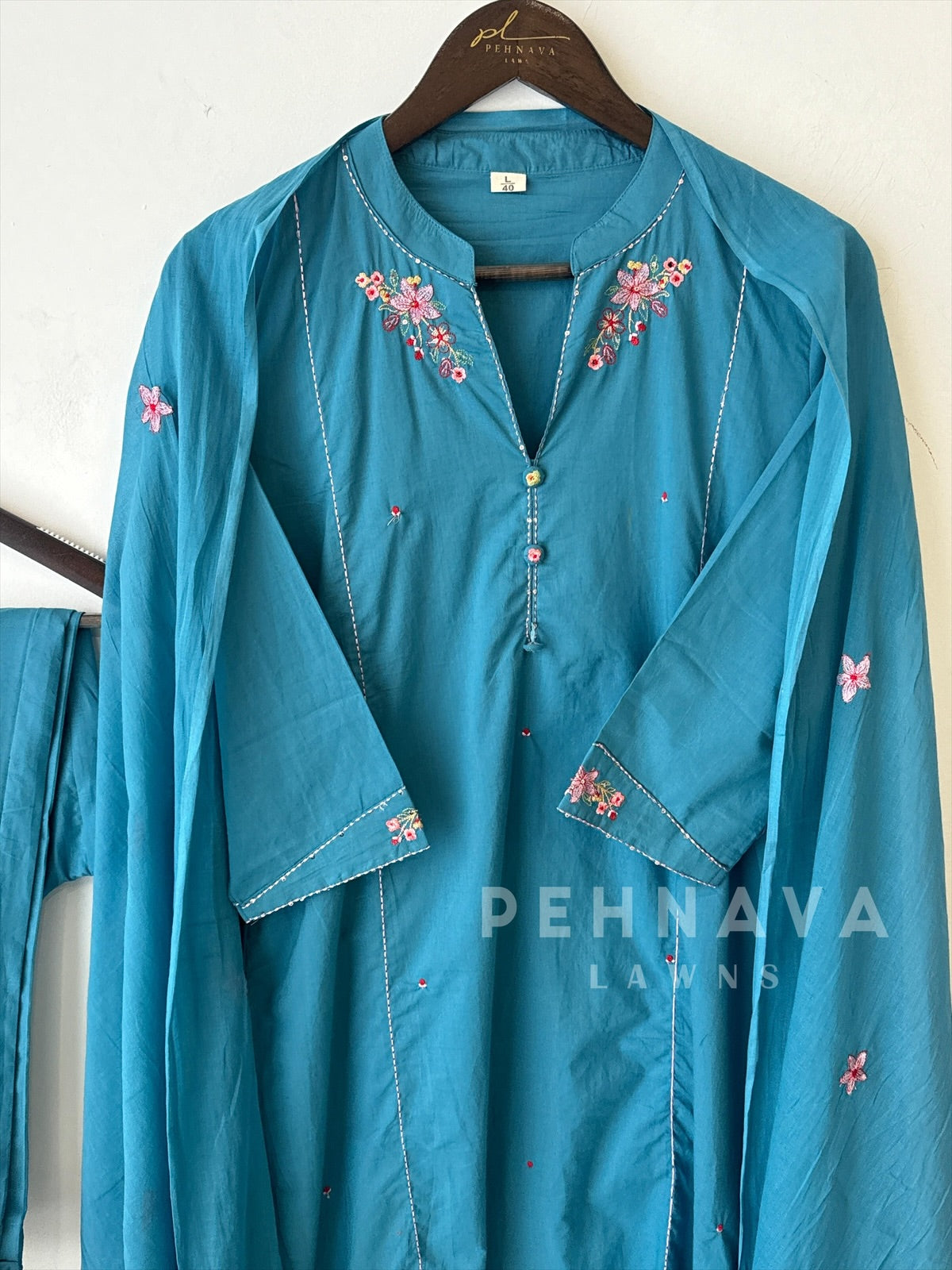 Embroidered Cotton Casual Suit-3028 - Pehnava Lawns