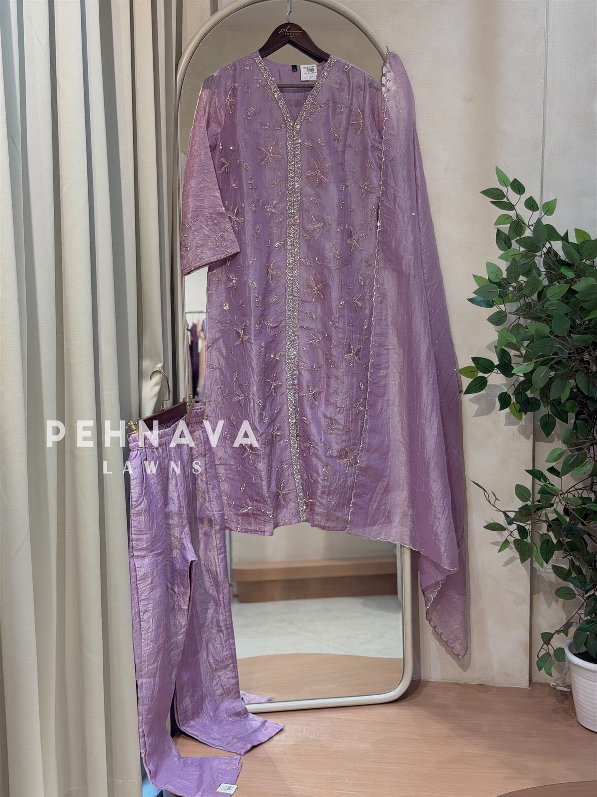 Crinkle Tissue Organza Three Piece Suit