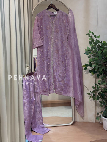 Crinkle Tissue Organza Three Piece Suit