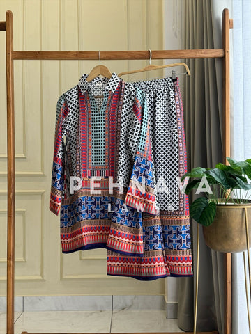 Premium Cotton Satin Blend Tunic Set-3