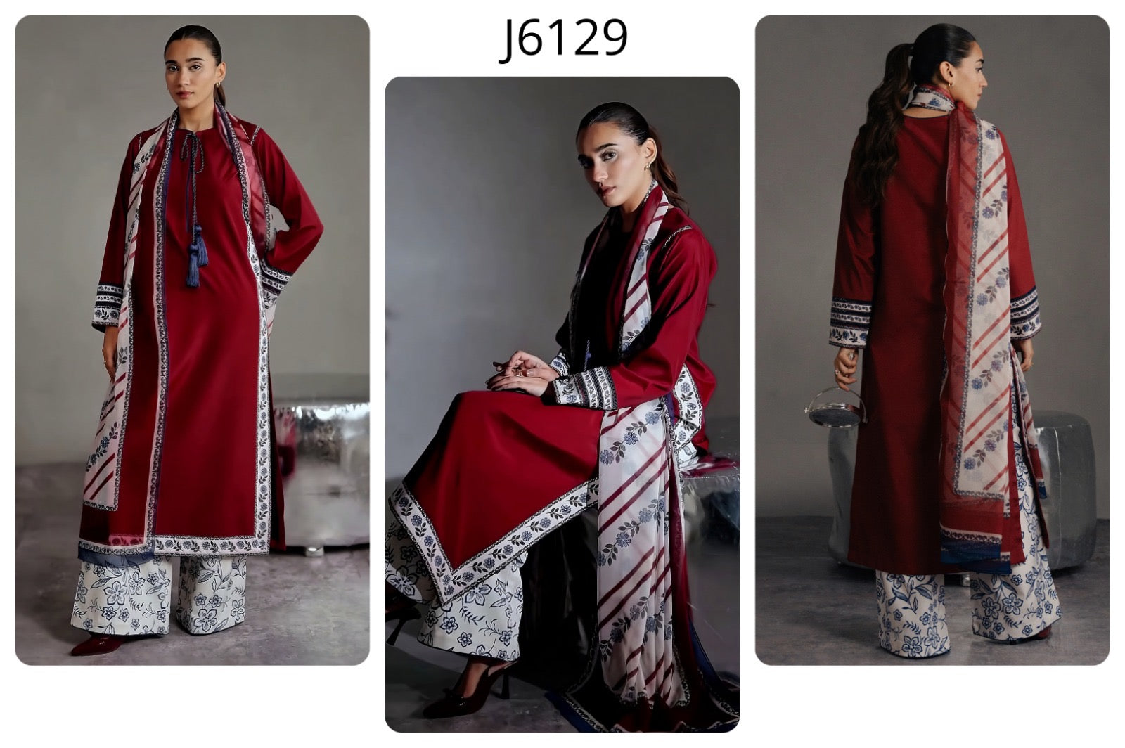 Lace Detail Crepe Suit Set - Pehnava Lawns