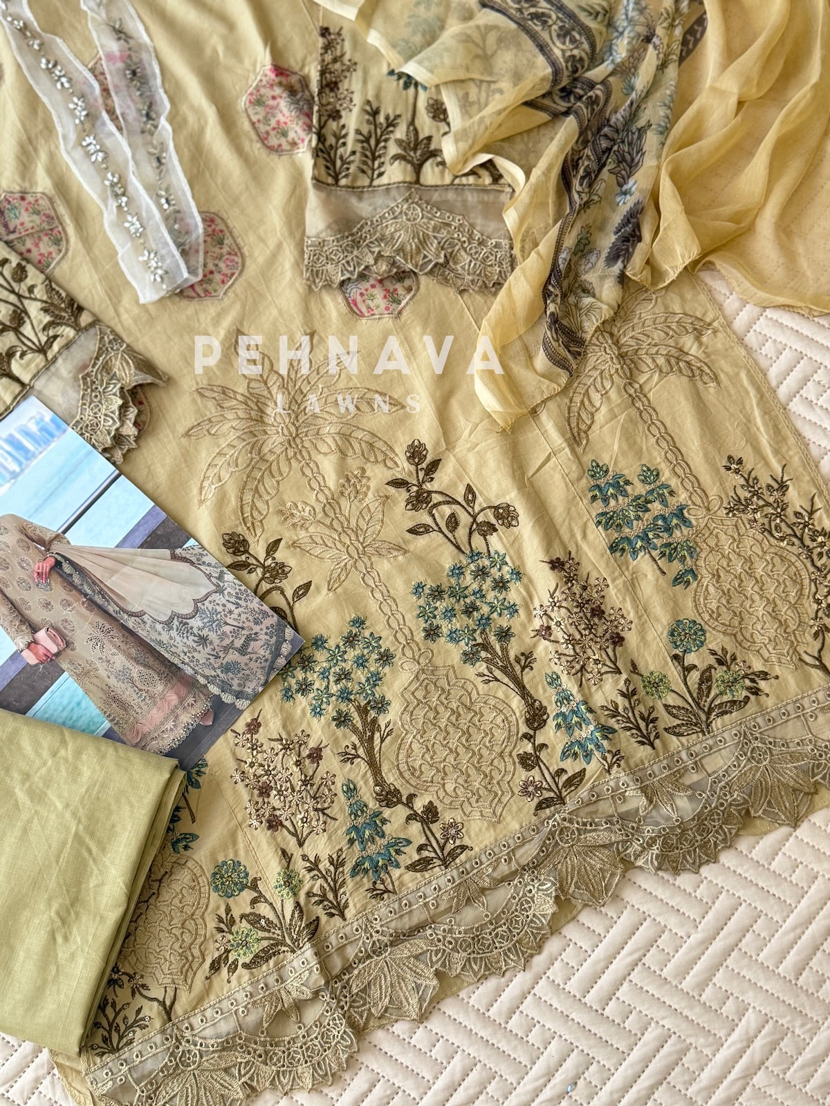 Embroidered Semi Stitched Suit-1913