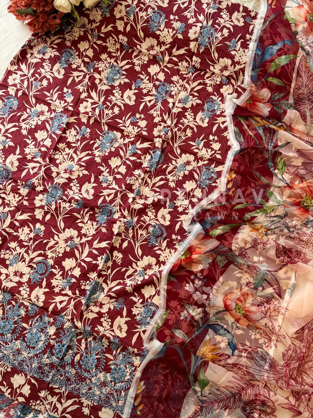 Premium Khaadi Embroideres Lawn Suit-KS02