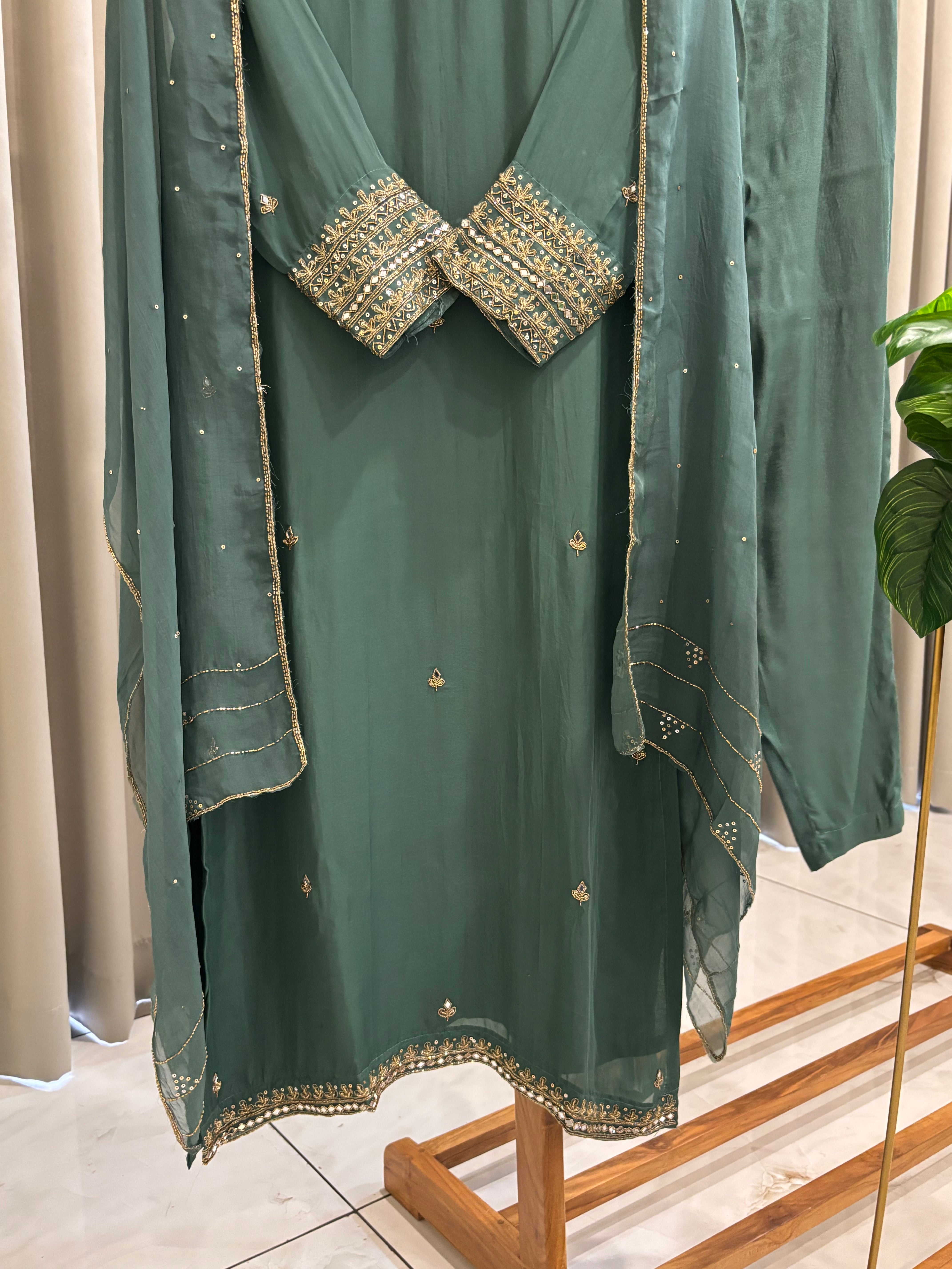 Premium Handworked Soft Organza Suit