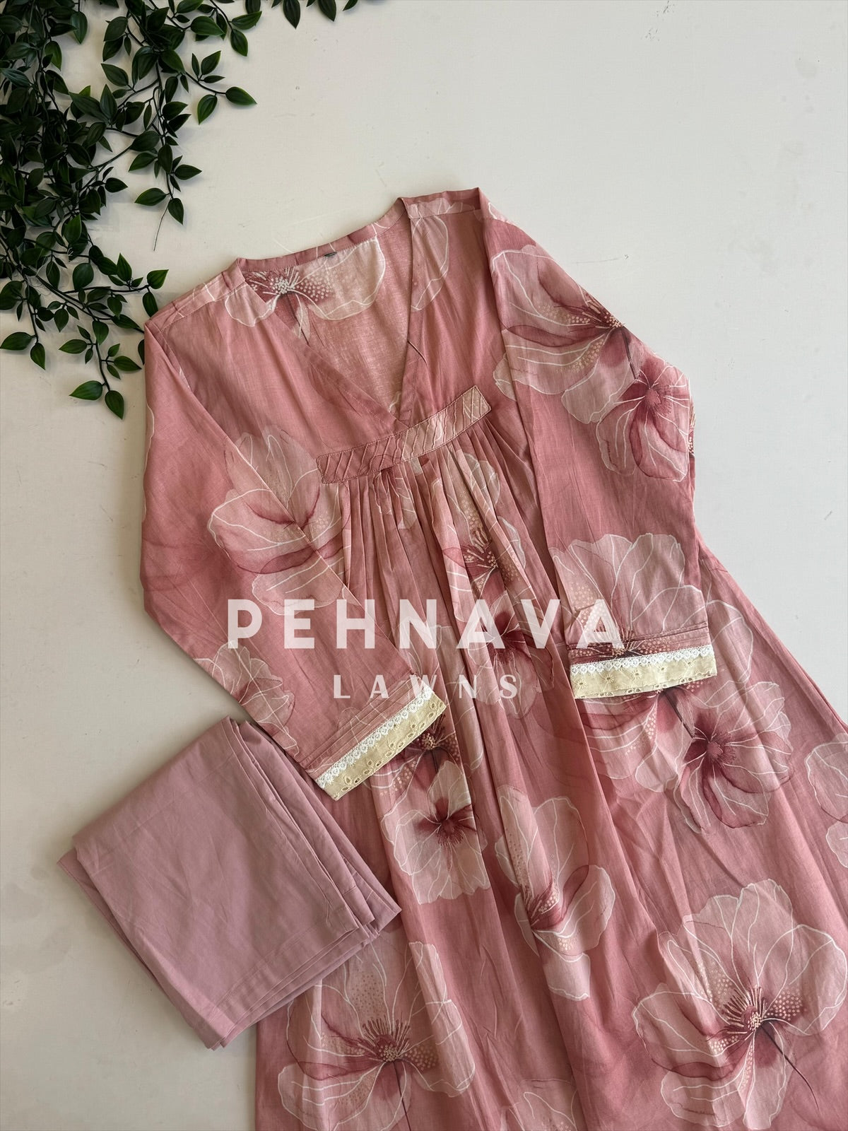 Soft Floral Luxe Cotton Coord Set - Pehnava Lawns