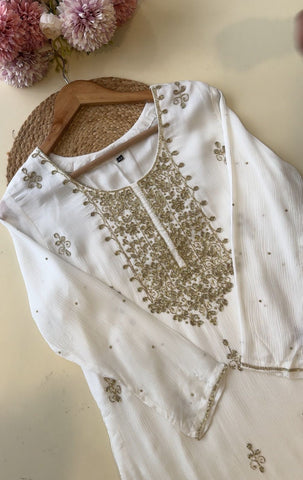 Pure Chinnon  handworked  Salwar
